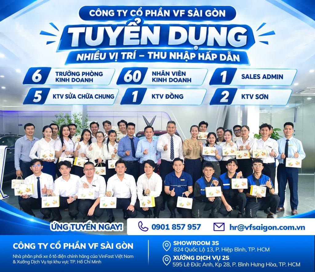 Vinfast Sài Gòn tuyển dụng nhân viên kinh doanh